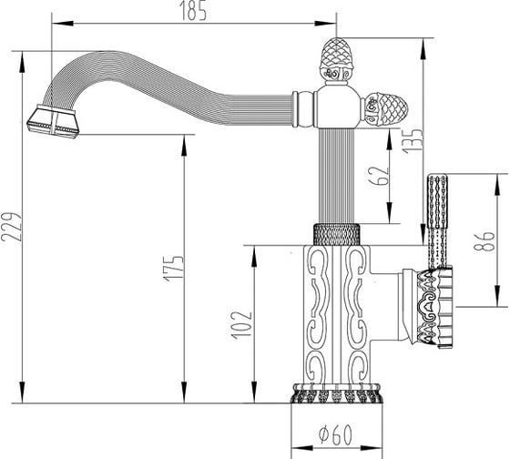Смеситель ZorG Antic бронза A 125 U-BR