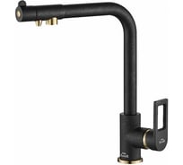 Смеситель ZorG Steel Hammer черный металл/бронза SH 572 BLACK BR