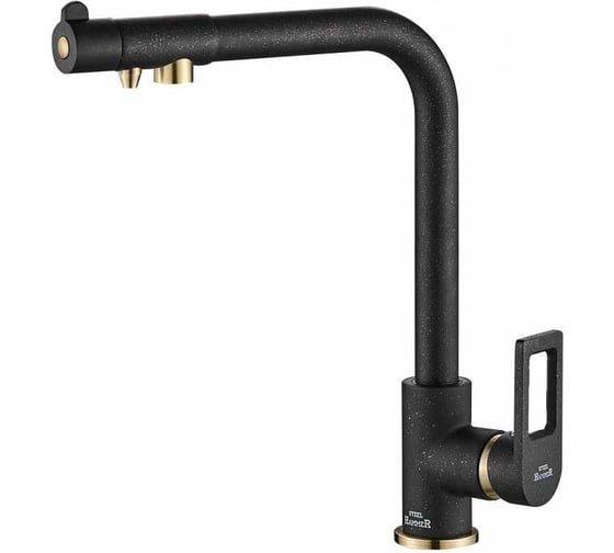 Смеситель ZorG Steel Hammer черный металл/бронза SH 572 BLACK BR