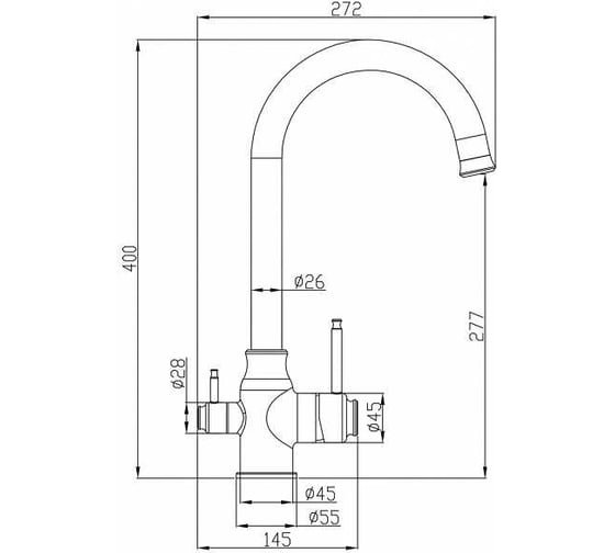 Смеситель ZorG Steel Hammer графит SH 763 INOX GRAFIT PVD