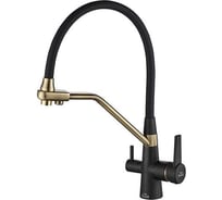 Смеситель ZorG Steel Hammer черный металл/бронза SH 903-6 BLACK BR