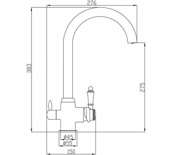 Смеситель ZorG Steel Hammer черный металл/бронза SH 723 BLACK BR