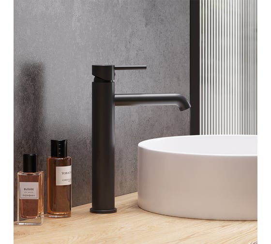 Смеситель для раковины Damixa Scandinavian Pure высокий, чёрный 360250300