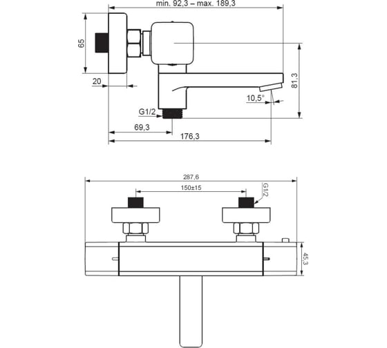 Термостатный смеситель для ванны - душа Damixa Gala хром 533000000 ...