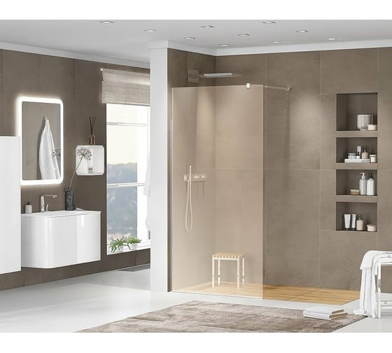 Душевая перегородка Cezares LIBERTA-L-1-120-120-BR-Cr