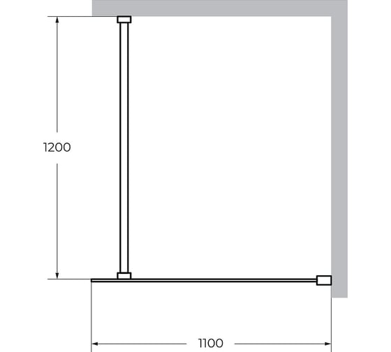 Душевая перегородка Cezares LIBERTA-L-1-110-120-C-NERO