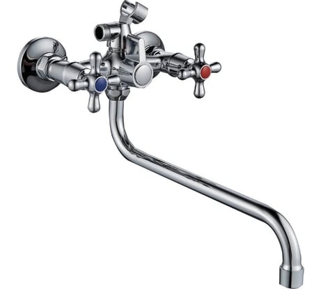 Смеситель для ванны Gota Rocio Barcelona с 2-мя рукоятками, с изливом S-30 см., переключатель душа 095710-GOTA