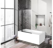 Душевая шторка на ванну BelBagno UNO-V-11-100/150-C-NERO