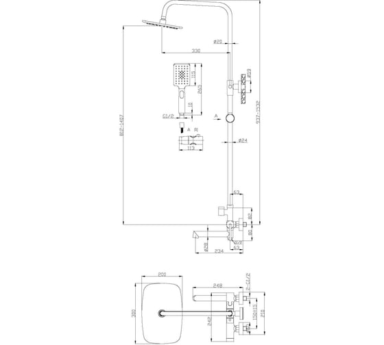Душевая стойка BelBagno Acqua ACQUA-VSCM-CRM