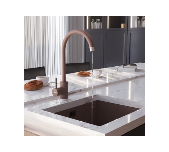 Смеситель для кухни MIXLINE ML-GS15 картридж 35 мм, 307 терракотовый, высокий излив 550688