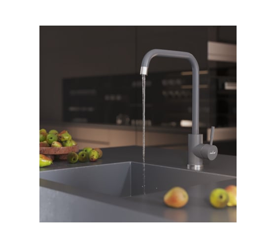 Смеситель для кухни MIXLINE ML-GS12 картридж 35 мм, 342 графит, высокий излив 550662