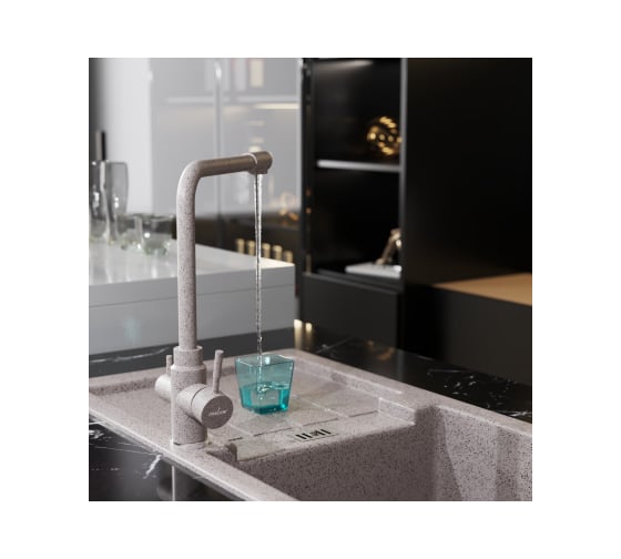 Смеситель для кухни MIXLINE ML-GS13 картридж 35 мм, 302 песочный, с выходом для питьевого фильтра 550665