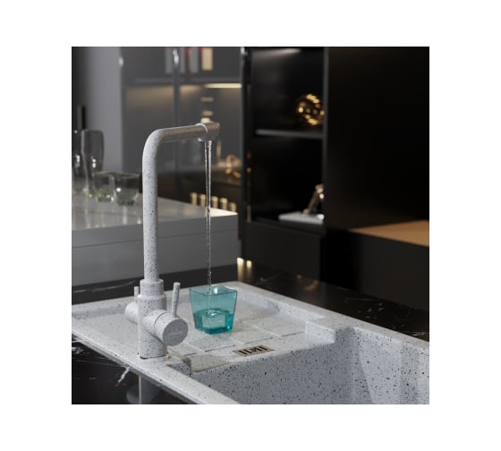 Смеситель для кухни MIXLINE ML-GS13 картридж 35 мм, 310 серый, с выходом для питьевого фильтра 550669