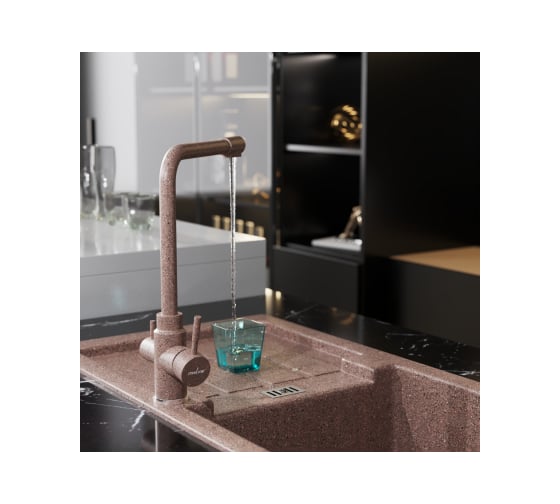 Смеситель для кухни MIXLINE ML-GS13 картридж 35 мм, 307 терракотовый, с выходом для питьевого фильтра 550666