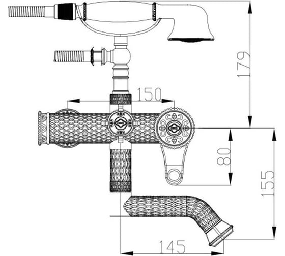 Смеситель ZorG Antic серебро A 400W-SL