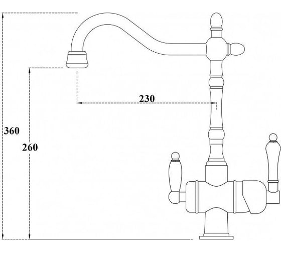 Смеситель ZorG Sanitary антик ZR 326 YF ANTIQUE