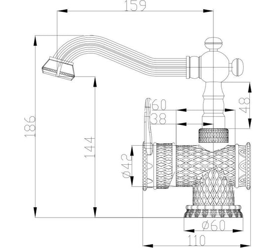 Смеситель ZorG Antic серебро A 413U-SL