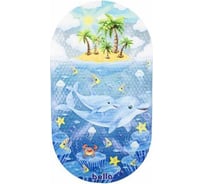 Коврик Joy Home Стар эскпо 68x38 см., овал, прозрачный Дельфины 11371