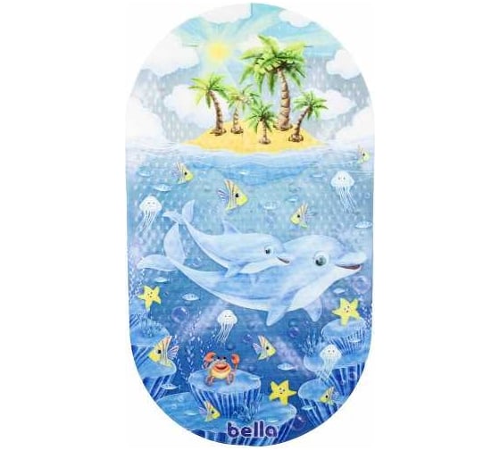Коврик Joy Home Стар эскпо 68x38 см., овал, прозрачный Дельфины 11371 1