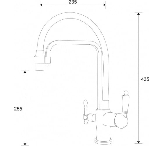 Смеситель ZorG Sanitary черный ZR 342-6 YF BLACK