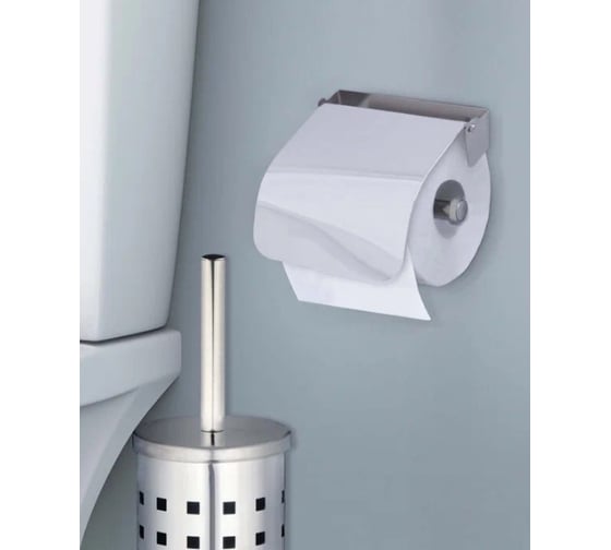 Держатель для туалетной бумаги в рулонах OfficeClean simple нержавеющая сталь, хром 332884