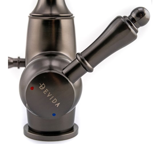 Смеситель для питьевой воды DEVIDA вороненый, ретро, на гайке DVS1508-27B
