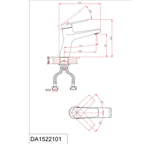 Смеситель для раковины D&K Bayern.Furth DA1522101