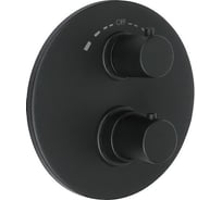 Встраиваемый термостат для душа Giulini G Futuro с переключателем, на 2 потребителя, черный матовый F8213-FUNO