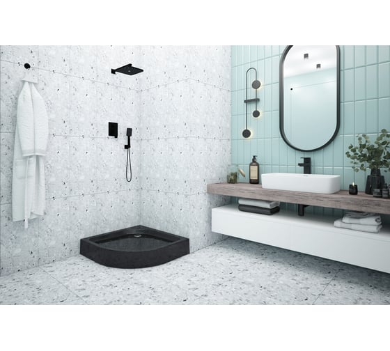 Акриловый душевой поддон МетаКам Classic BLACK N 800 4650208863141
