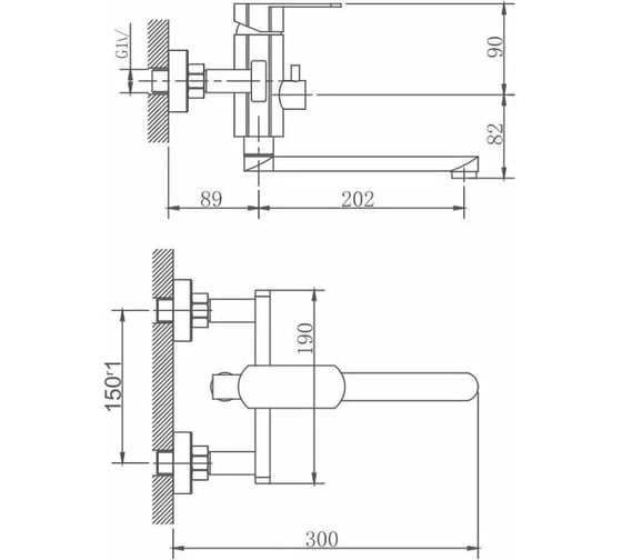 Смеситель для ванны Haiba сталь HB60806 00304558