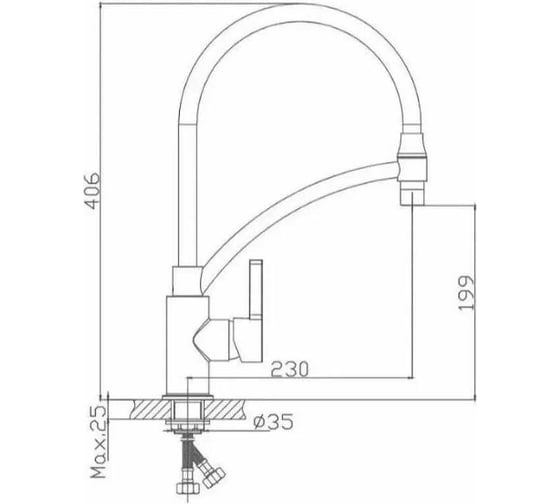 Смеситель для кухни Haiba HB73643-7, черный 00298319