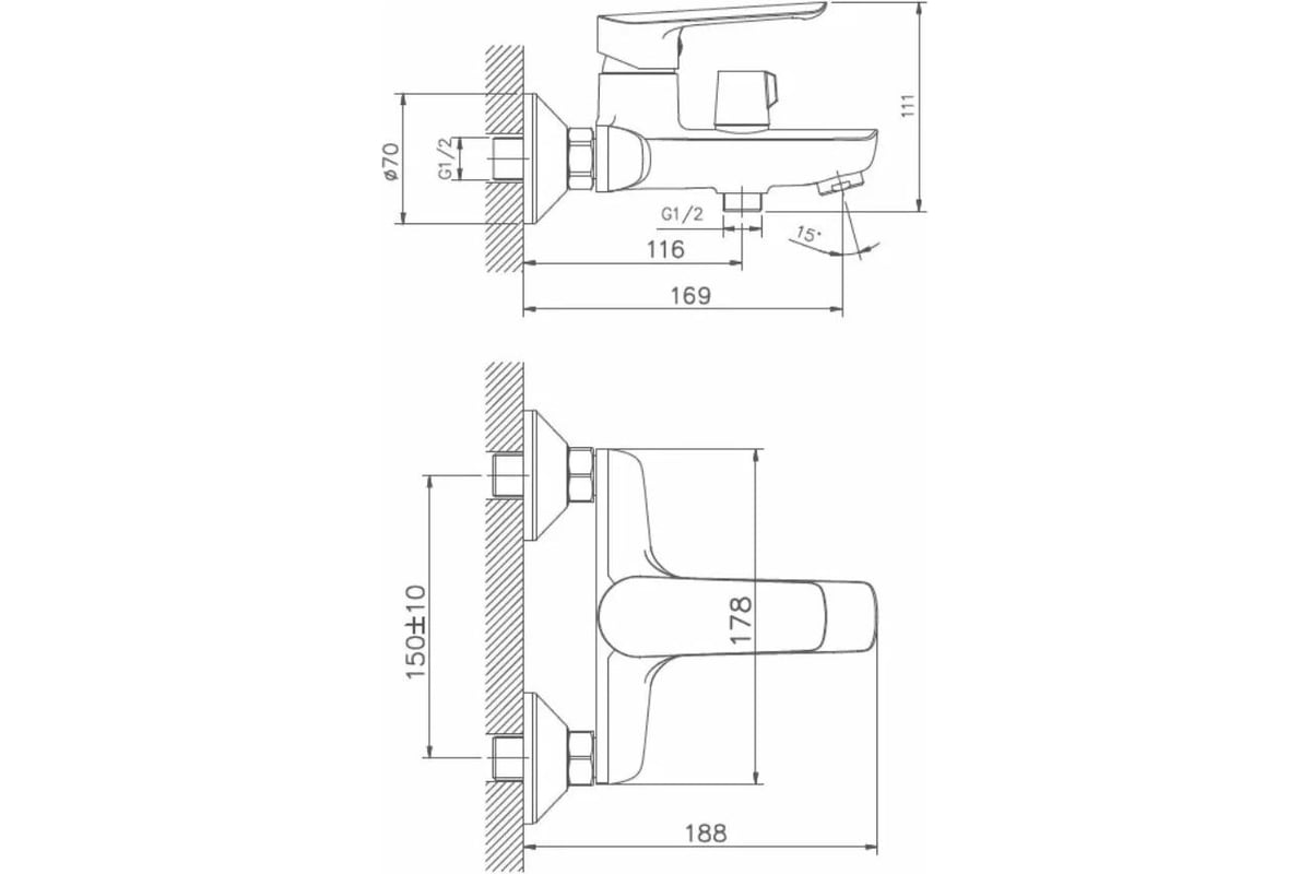Смеситель для ванны Haiba HB60198 00288707 - выгодная цена, отзывы ...