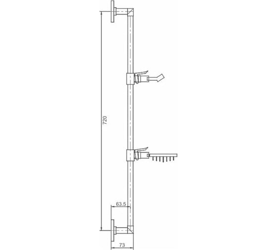 Душевая штанга Haiba хром HB8008 00304863