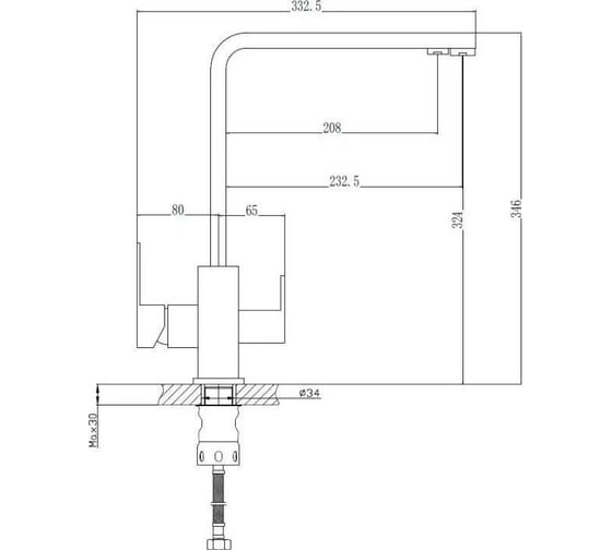 Смеситель для кухни Haiba HB76803-7, черный 00304609