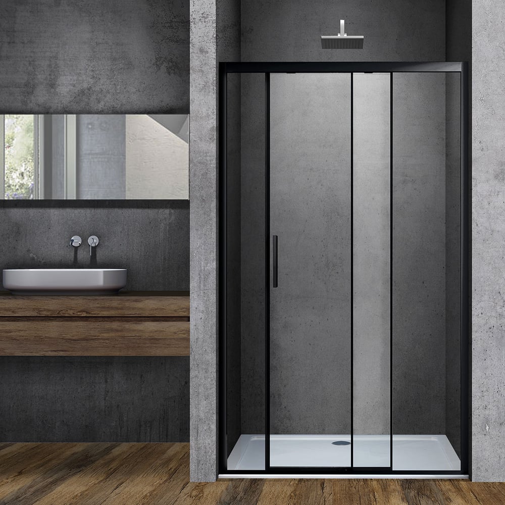 Душевая дверь VINCEA Soft 1100, черный, стекло прозрачное VDS-3SO110CLB ...