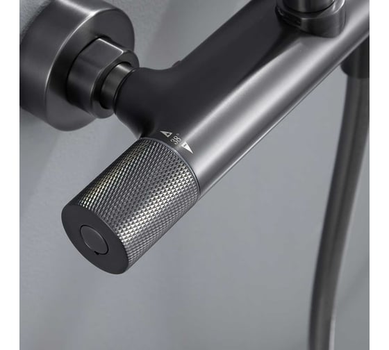 Термостатическая душевая стойка VINCEA Desire вороненая сталь VSFS-1D0TGM