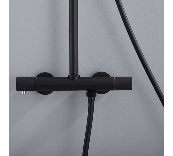 Термостатическая душевая стойка VINCEA Desire черный VSFS-1D0TMB