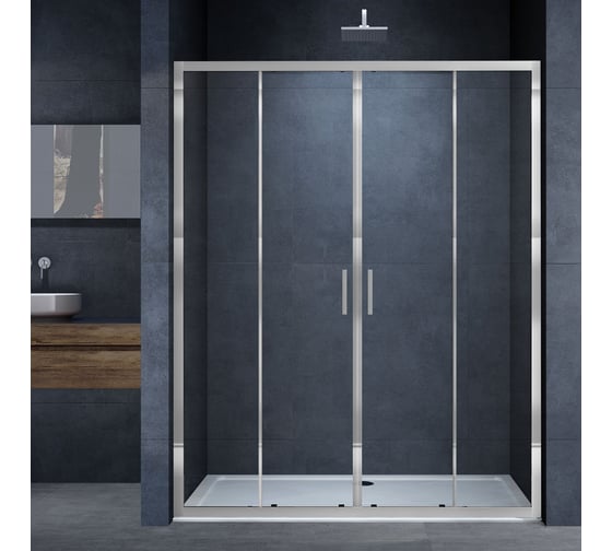 Душевая дверь VINCEA Alpha 1700, хром, стекло прозрачное VDS-3AL2180CL 1