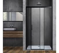 Душевая дверь VINCEA Soft 1200, черный, стекло прозрачное VDS-3SO120CLB