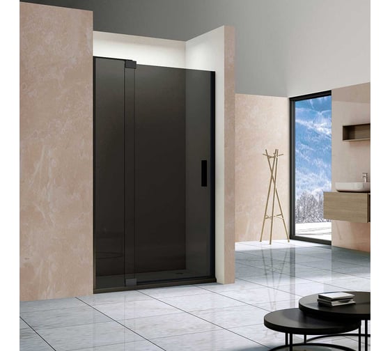 Душевая дверь VINCEA Extra 1100/1200, черный, стекло тонированное VDP-1E1112CGB