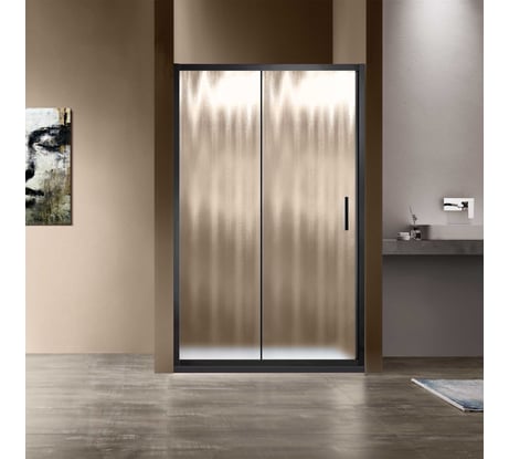 Душевая дверь VINCEA Garda 1200, черный, стекло шиншилла VDS-1G120CHB