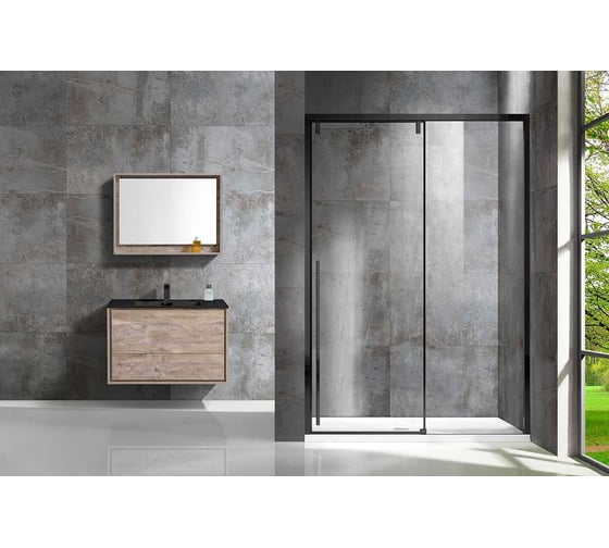 Душевая дверь VINCEA Lugano 1200, черный, стекло прозрачное VDS-1L120CLB-1
