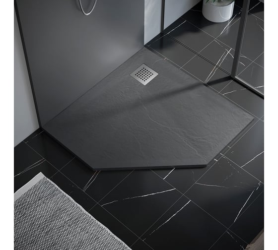 Поддон для душа VINCEA из искусственного камня, 900x900x25, серый VST-4SP9090G