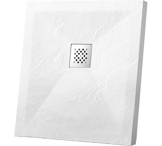 Поддон для душа VINCEA из искусственного камня, 1000x1000x25, белый матовый VST-4SR1010W