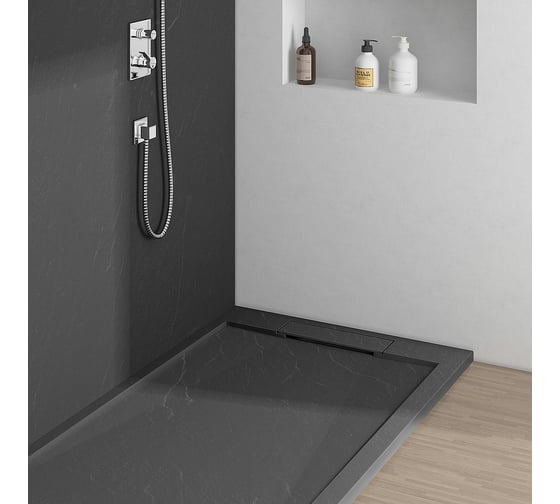Поддон для душа VINCEA из искусственного камня,1200x800x25, серый VST-4SRL8012G