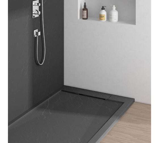 Поддон для душа VINCEA из искусственного камня, 1200x900x25, антрацит VST-4SRL9012A