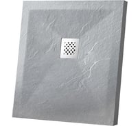Поддон для душа VINCEA из искусственного камня, 900x900x25, серый VST-4SR9090G