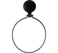 Кольцо для полотенца Аквалиния металл, черное, на липучке W8002-13