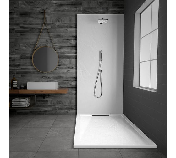 Поддон для душа VINCEA из искусственного камня, 1200x800x25, белый матовый VST-4SRL8012W