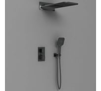 Душевой комплект VINCEA термостатический встраиваемый, двухрежимный, черный VSFW-103TMB